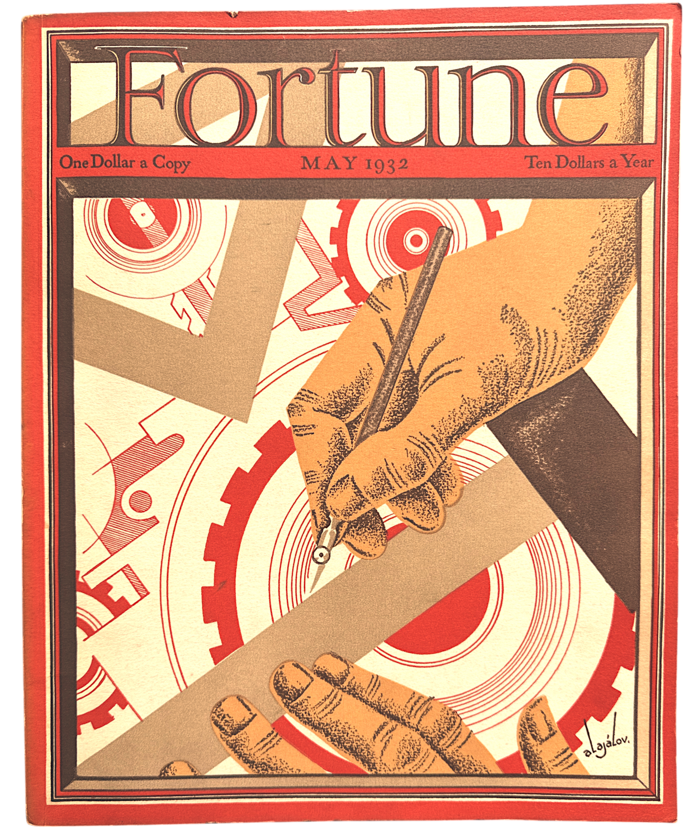 Fortune Magazine–May 1932–Art by Constantin Alajalov–Feat: Articles on Prohibition, Mussolini's Ships +