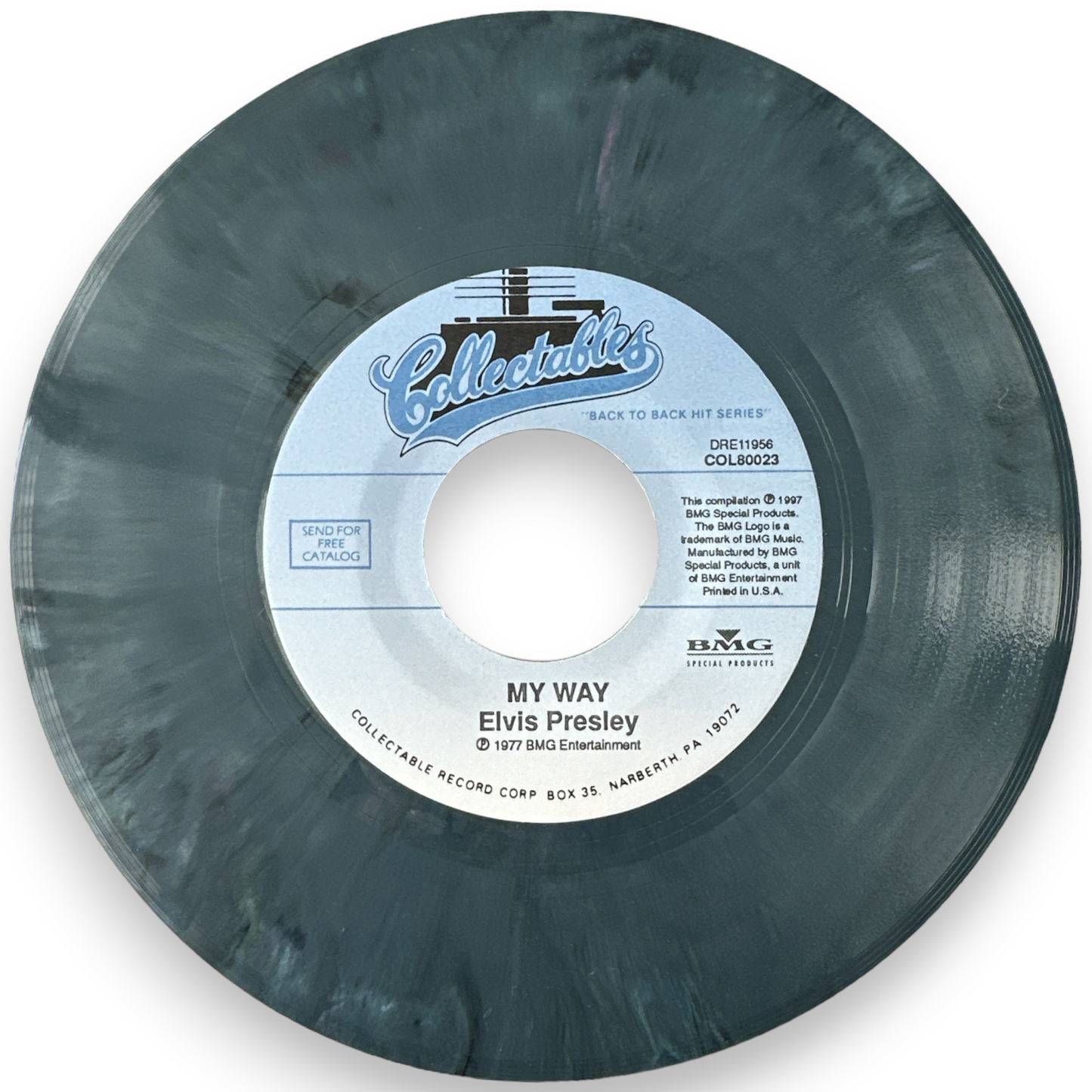 Elvis Presley - My Way B/W Way Down - 7" Single - Steel Blue Marble Virgin Vinyl (New)
