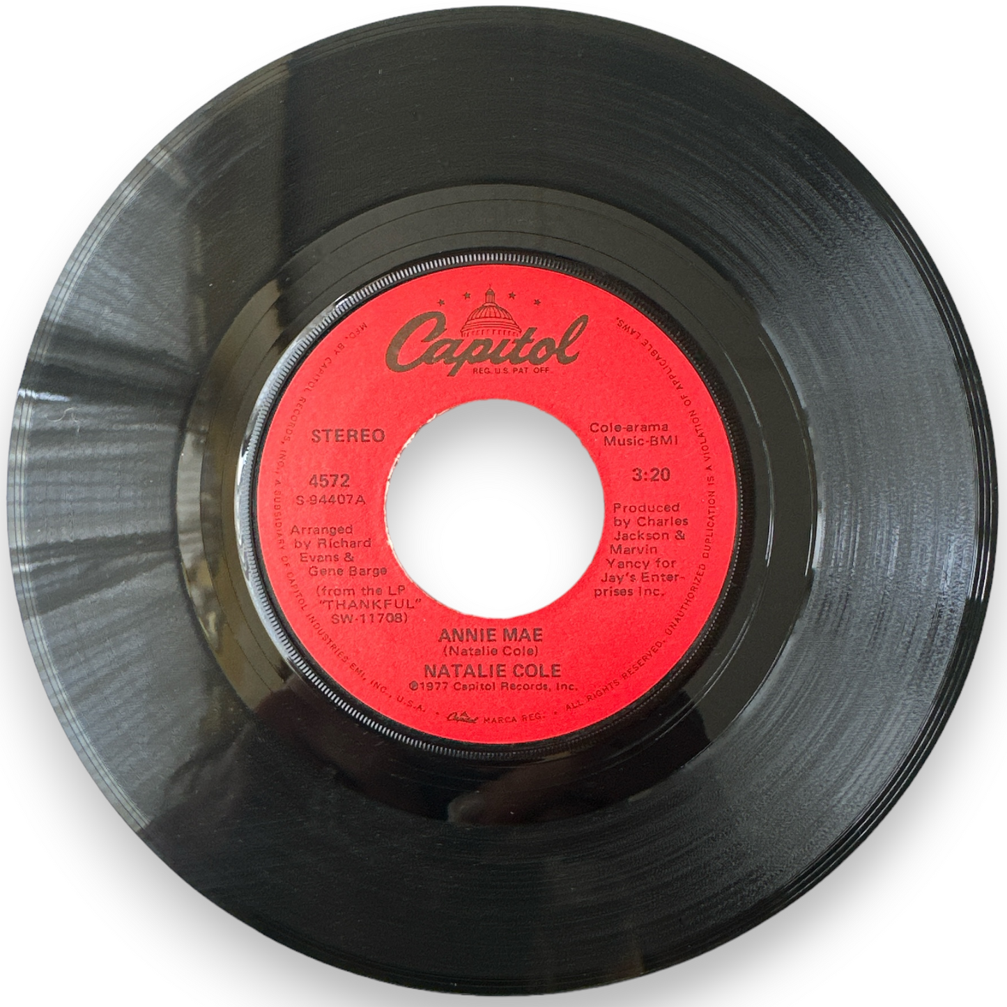 Natalie Cole - Annie Mae B/W Just Can't Stay Away 7" Single Capitol 4572 (Brand New)