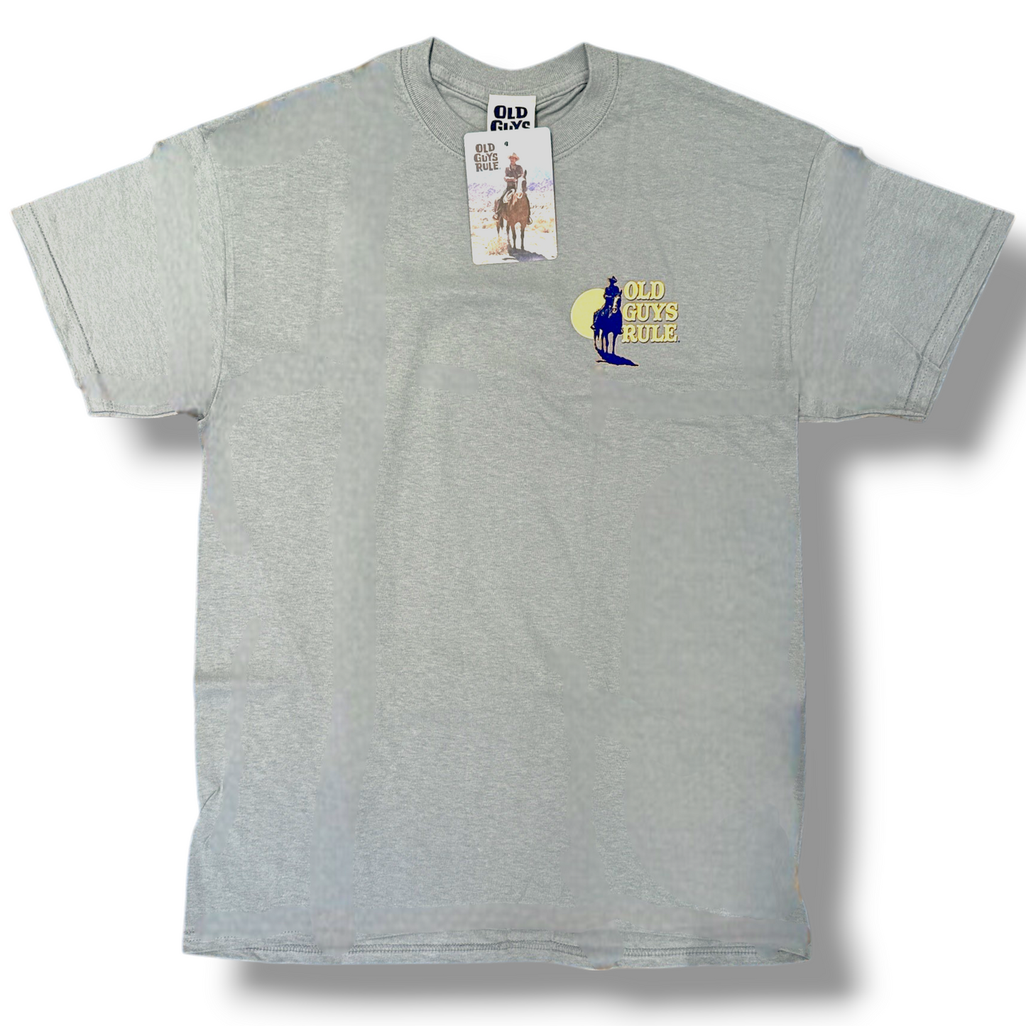 John Wayne T-Shirt – Burning Daylight Quote – Old Guys Rule – Gray – M & L – Cotton