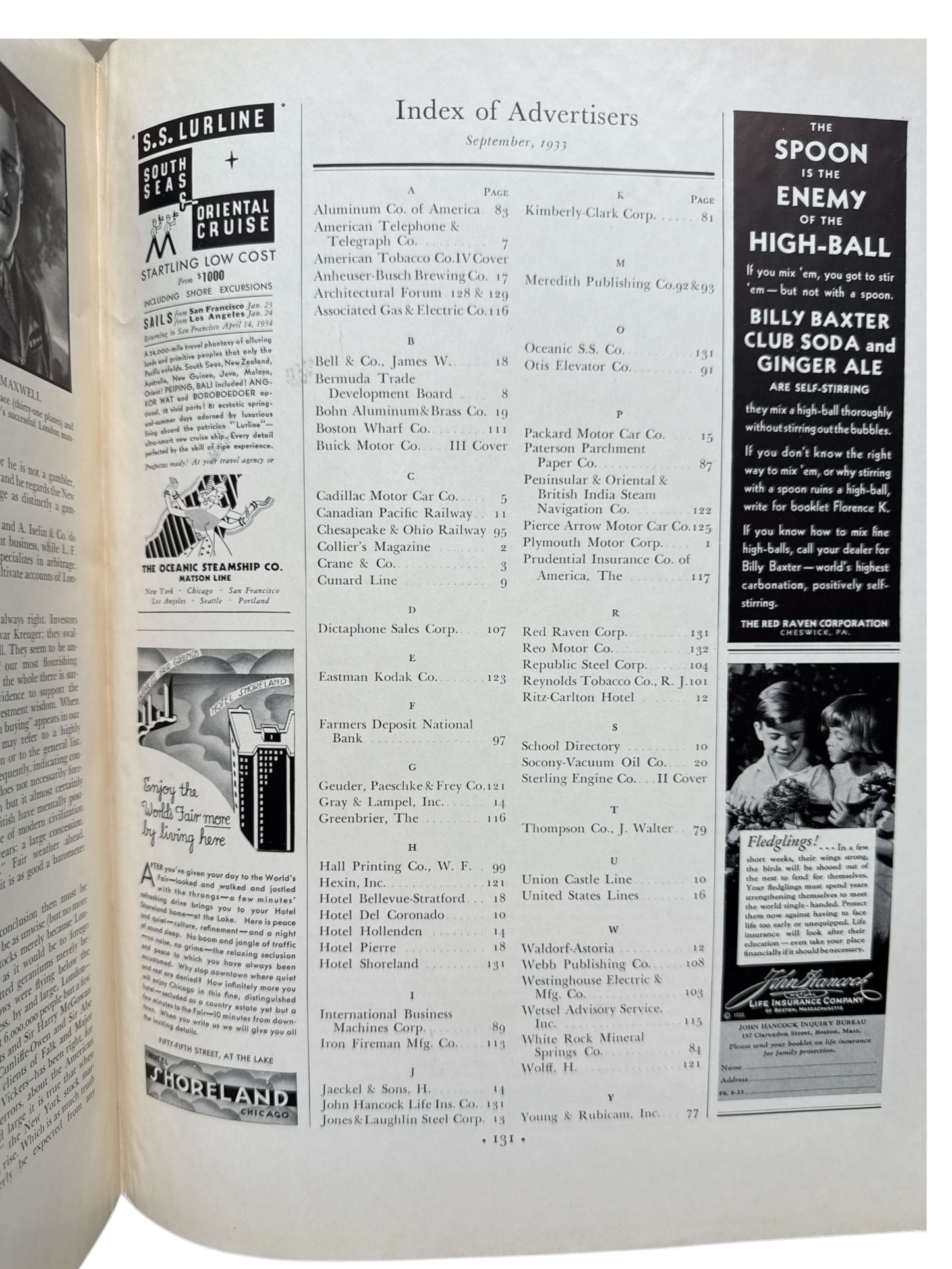 Fortune Magazine – September 1933 – Vol.III No.3 Cover – Near Mint