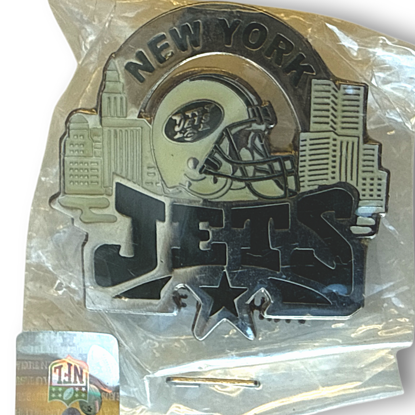 Football - NFL - New York Jets Glossy Helmet with Skyline Pin -Officially Licensed