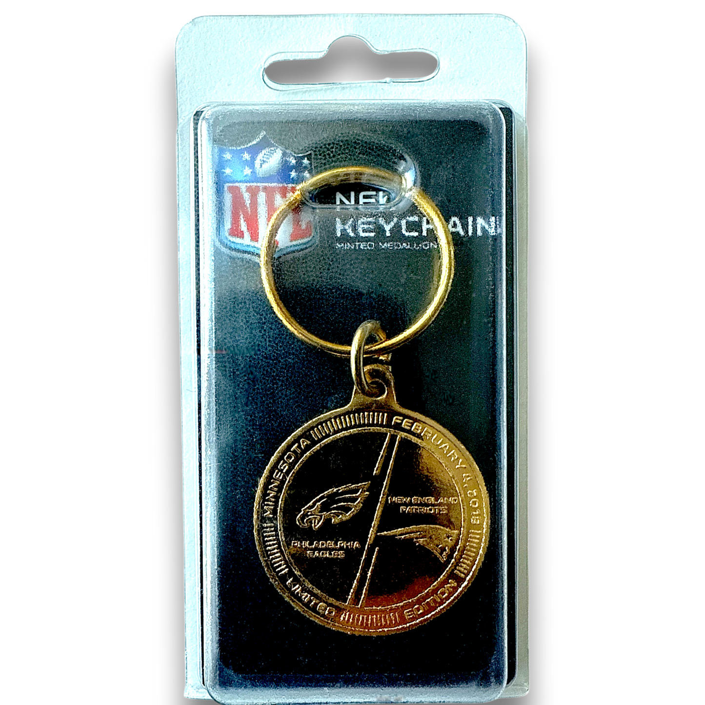Football - Philadelphia Eagles 2018 (Winning Supper bowl Year) Keychain Solid Bronze Logo Coin Toss Coin