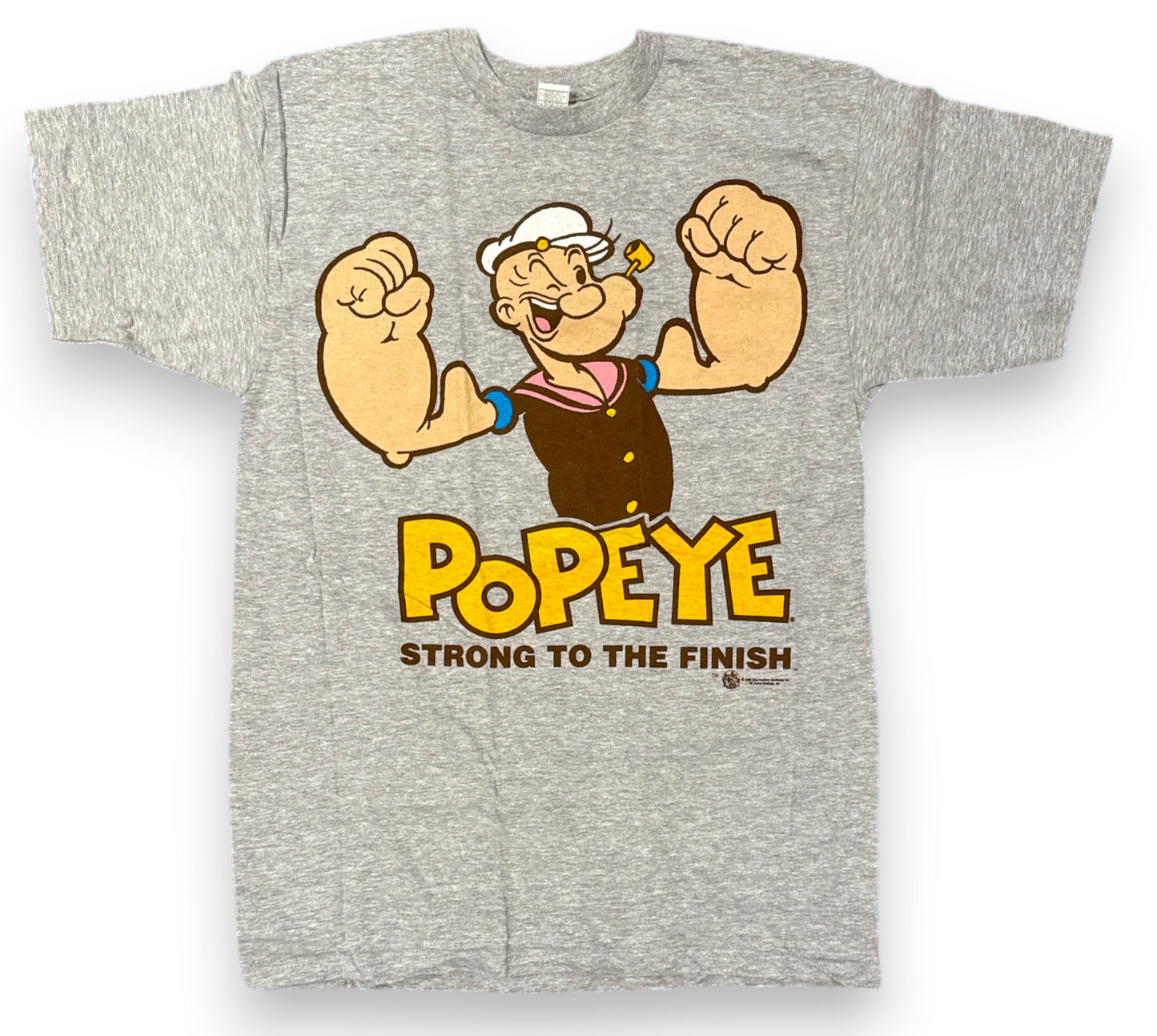 Popeye – T-Shirt Strong To The End - The Sailor Man - Retro Style (Brand New) 100% Cotton (Officially Licensed)