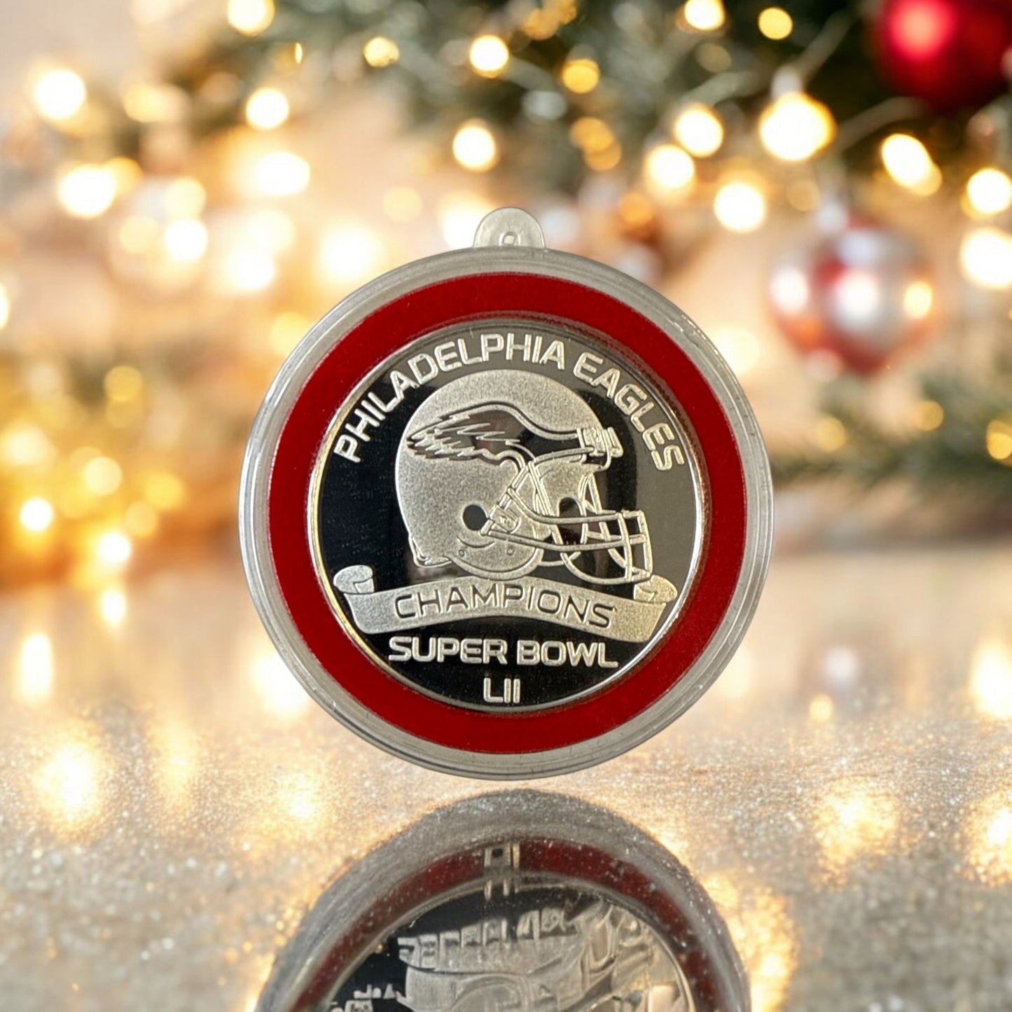 NFL - Philadelphia Eagles Super Bowl Year - 2017 / 2018 NFC Champion Silver Plate Ornament