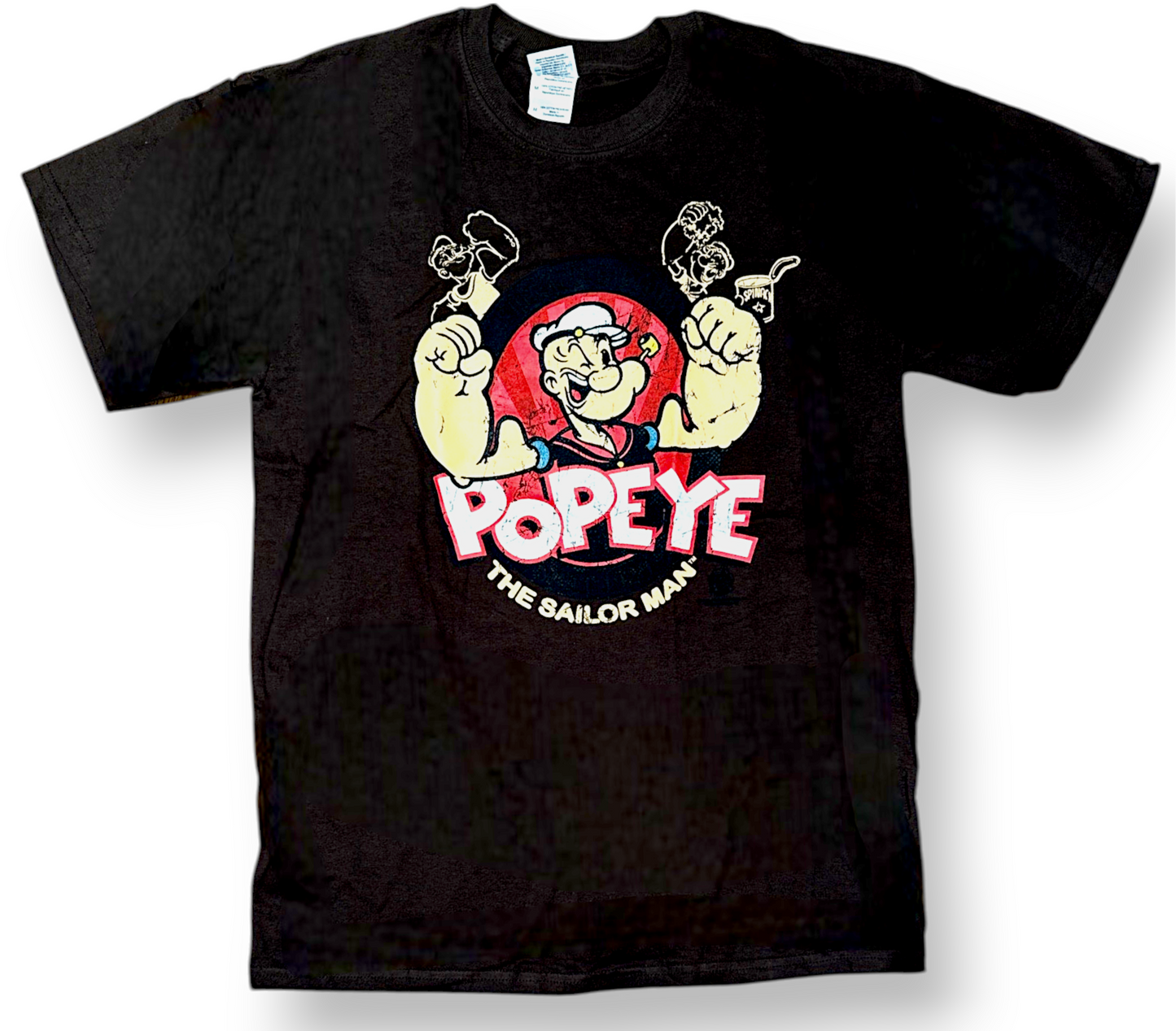 Popeye – T-Shirt The Sailor Man - Retro Style Brand New 100% Cotton - Officially Licensed