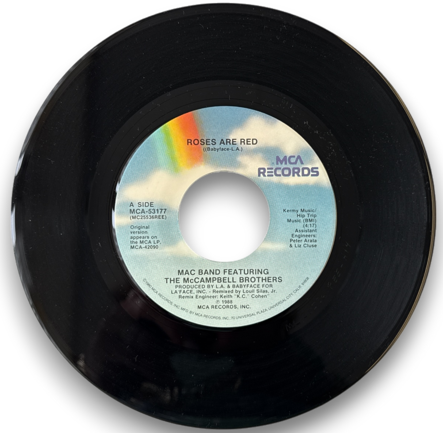 Mac Band – "Roses Are Red / Roses Are Red (Instrumental)" – 7" 45 RPM Vinyl Single