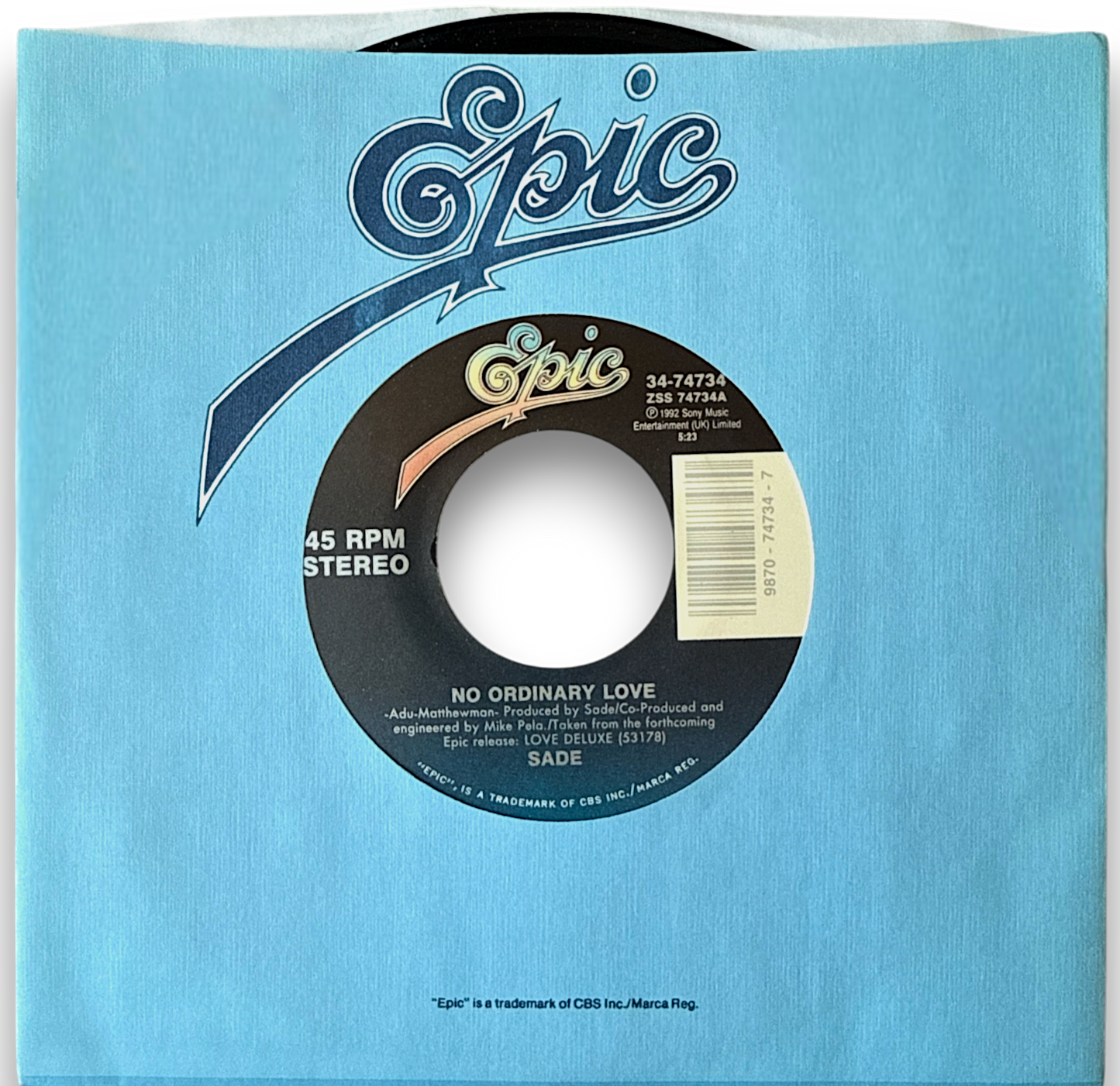 Sade – No Ordinary Love (7" Vinyl Single) Brand New & Mint