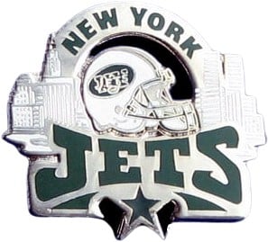Football - NFL - New York Jets Glossy Helmet with Skyline Pin -Officially Licensed