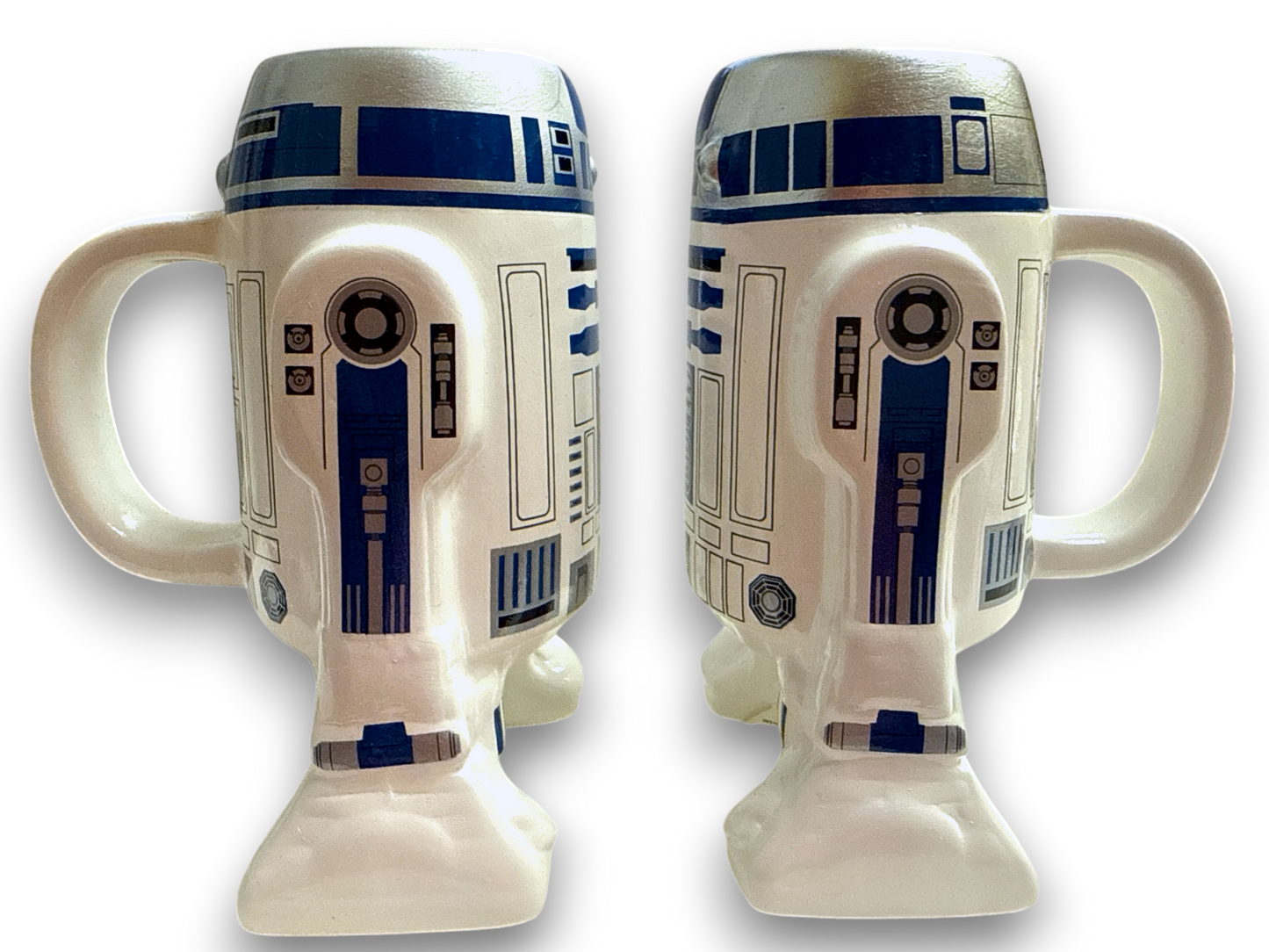 Set Of (2) Two - Star Wars - R2D2 Sculpted Ceramic Mug Zak Design! (Brand New)