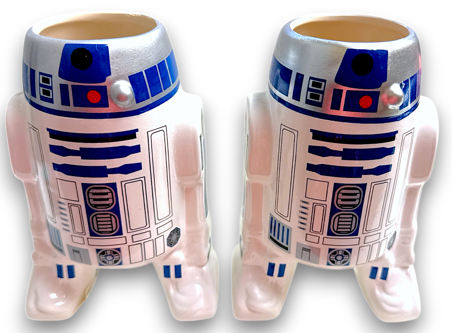 Set Of (2) Two - Star Wars - R2D2 Sculpted Ceramic Mug Zak Design! (Brand New)