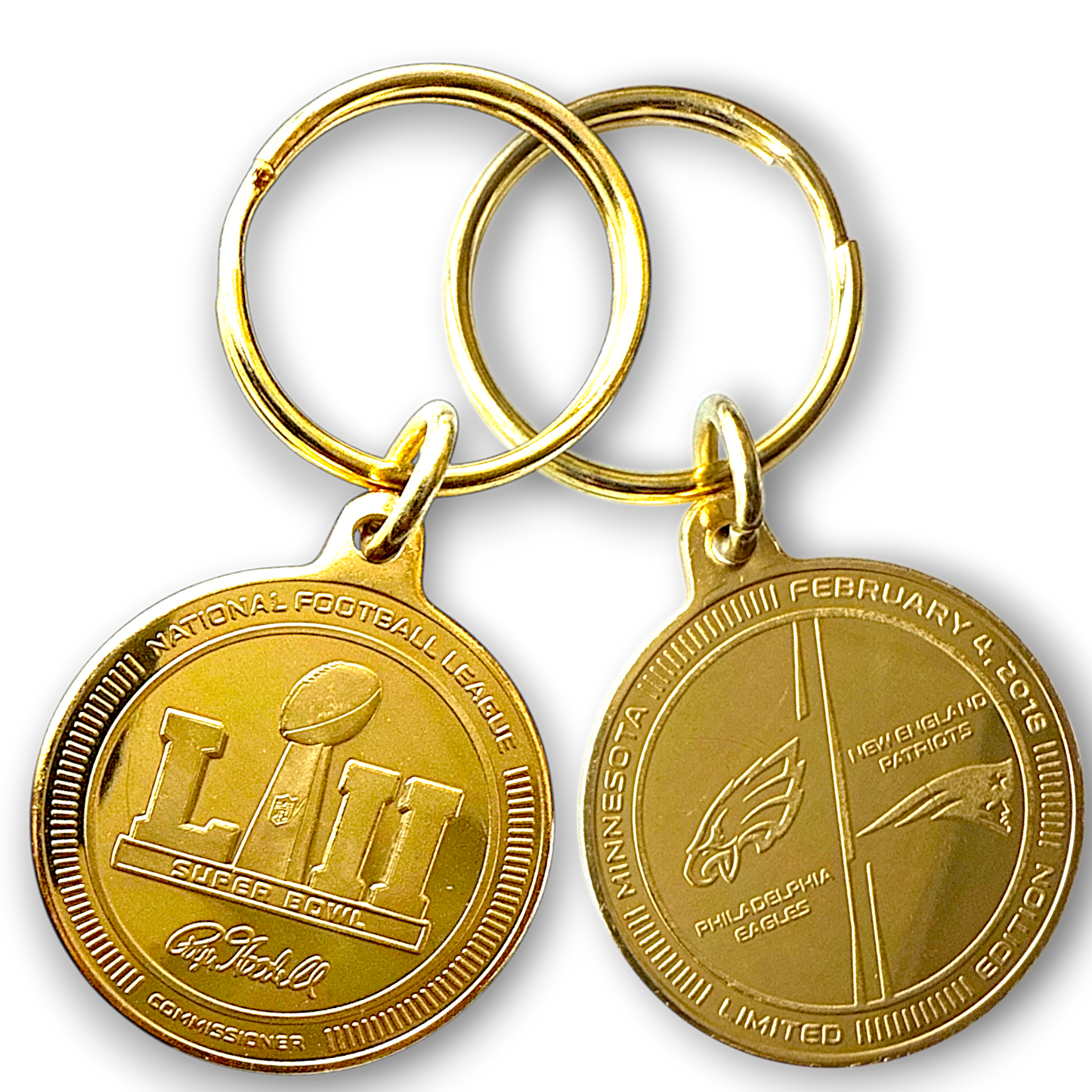 Football - Philadelphia Eagles 2018 (Winning Supper bowl Year) Keychain Solid Bronze Logo Coin Toss Coin