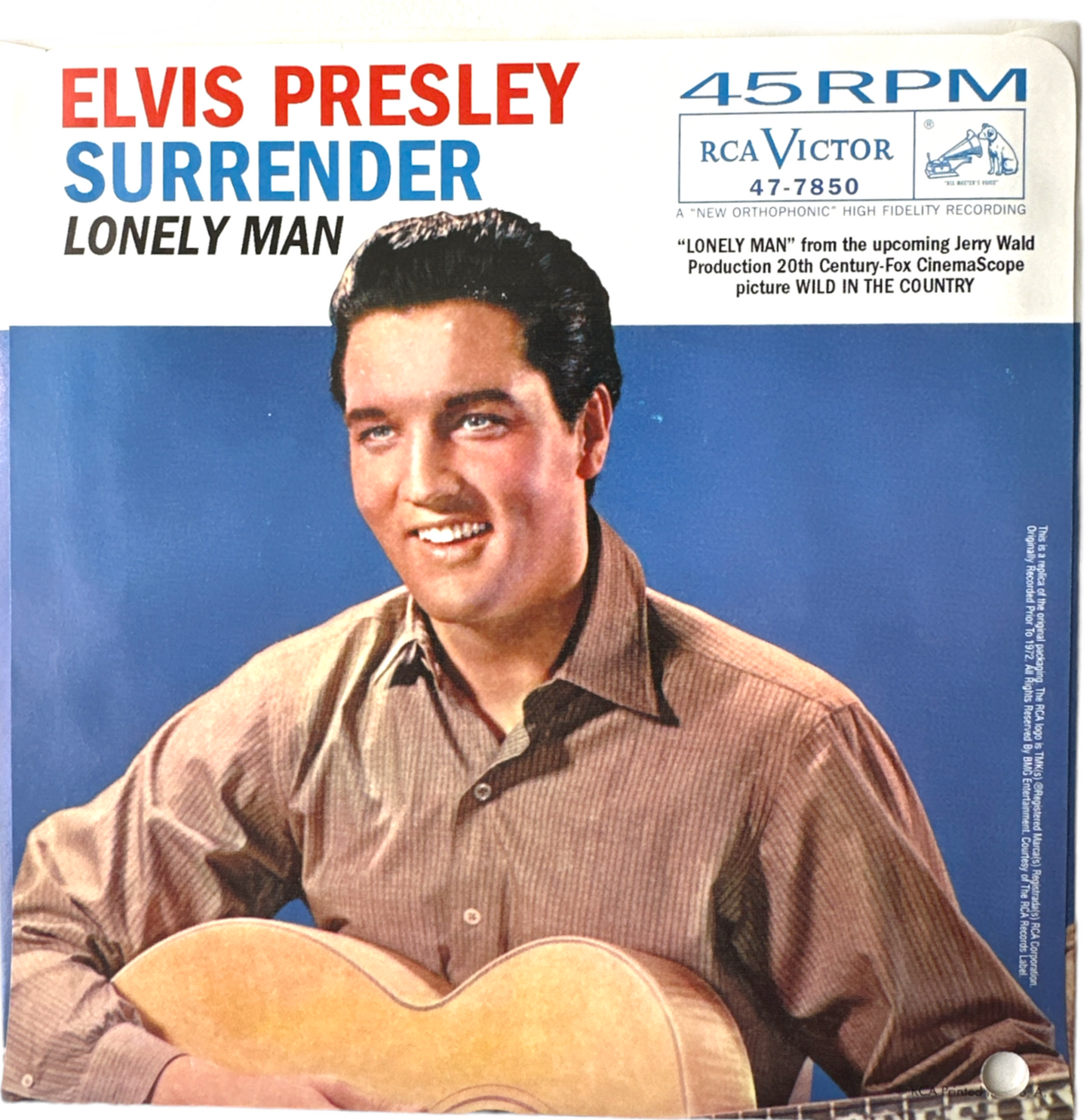 Elvis Presley – Surrender /Lonely Man Red Virgin Vinyl In Original Picture Sleeve 7" Single (New)
