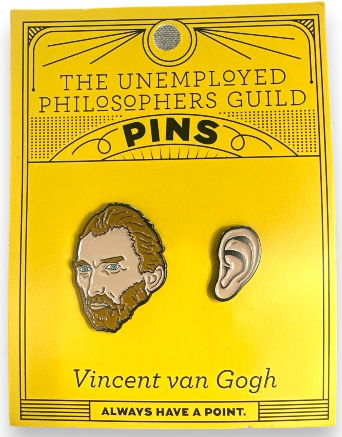 🎨 Van Gogh & Ear - 2 - Piece Enamel & Metal Pin Set From Unemployed Philosopher's Guild🎨