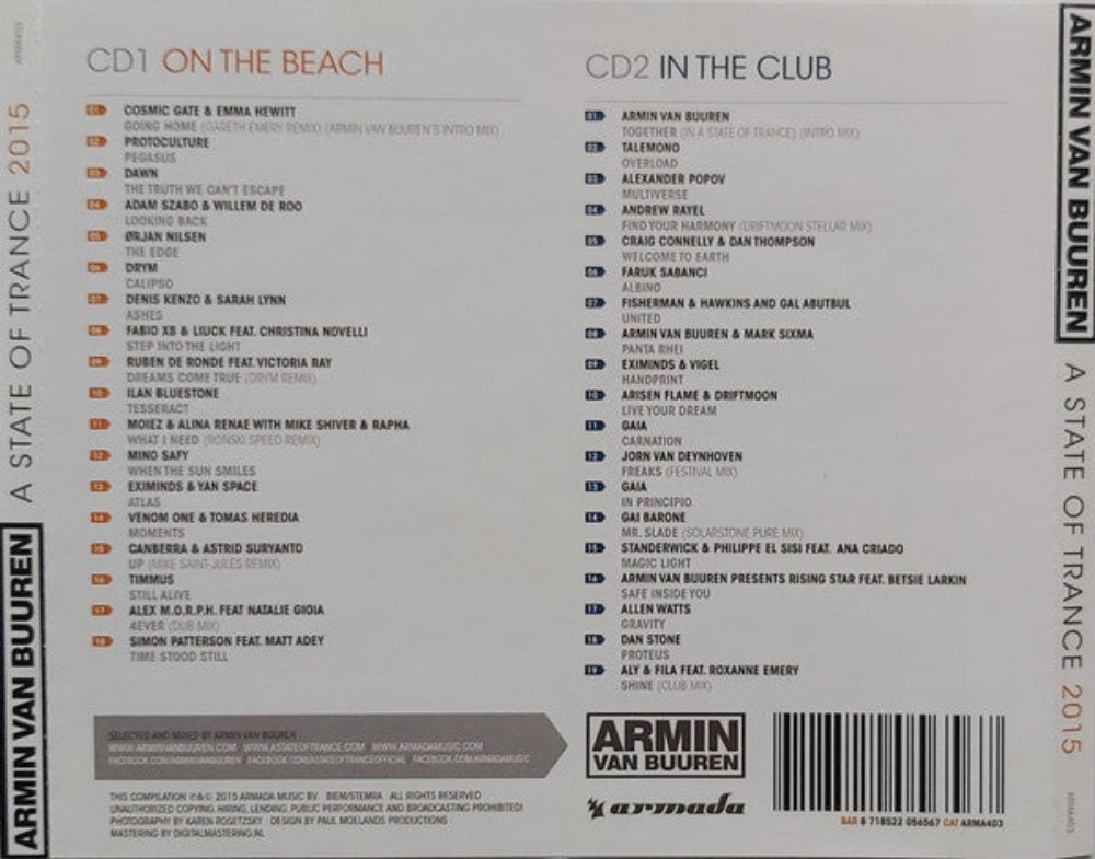 Armin van Buuren – A State Of Trance 2015 (Netherlands Import CD)