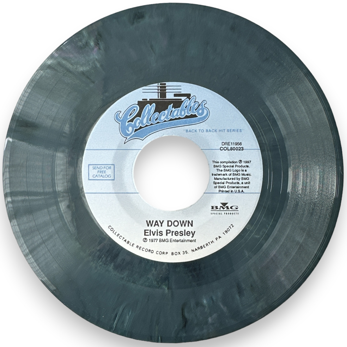 Elvis Presley - My Way B/W Way Down - 7" Single - Steel Blue Marble Virgin Vinyl (New)