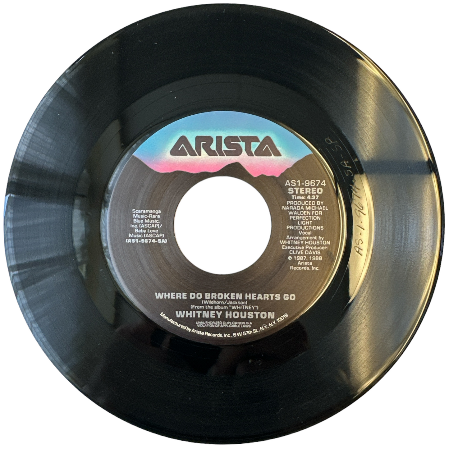 Whitney Houston - Where Do Broken Hearts Go B/W Where You Are 7" Single (New)