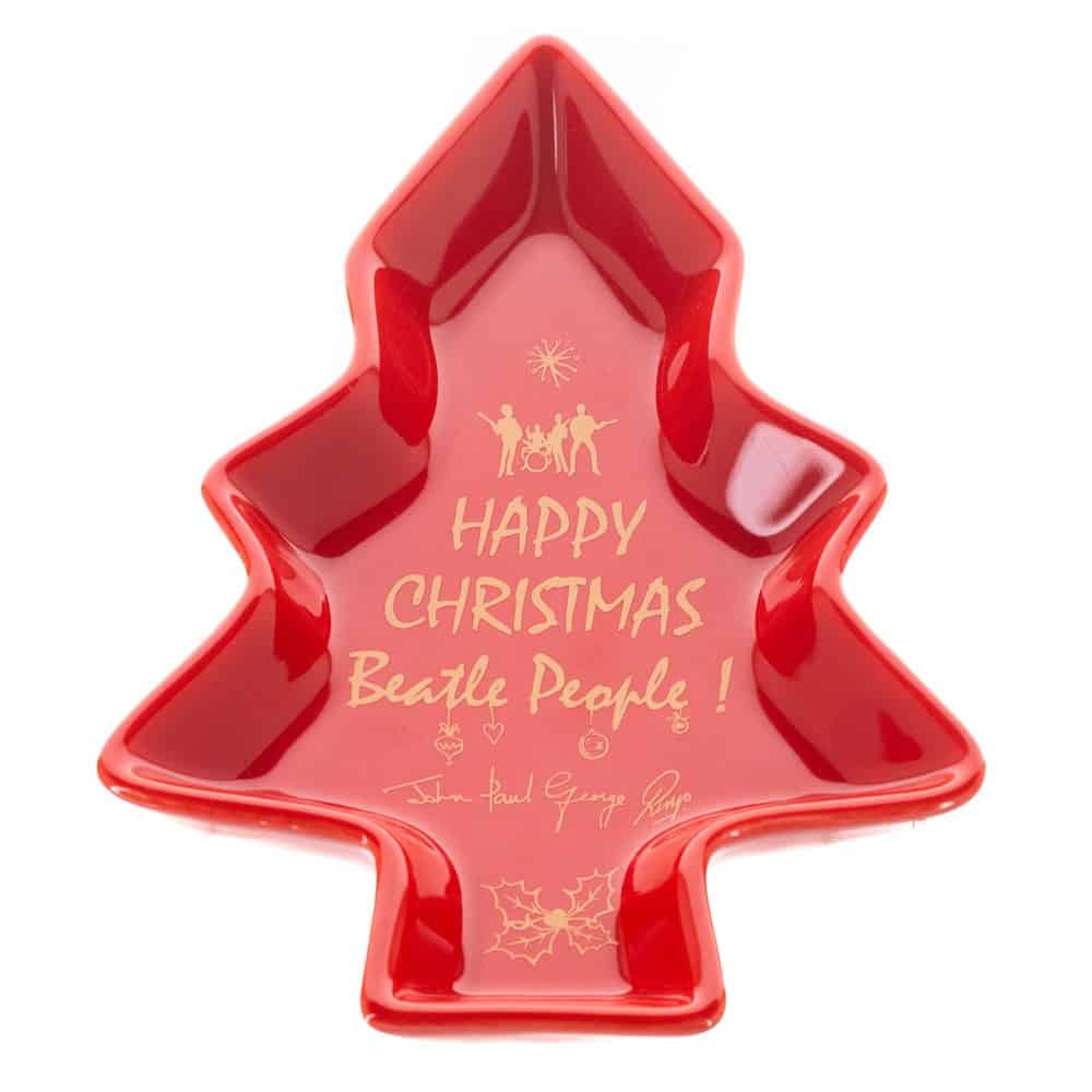 The Beatles Happy Christmas Ceramic Trinket Tray Key Coin Jewelry Dish