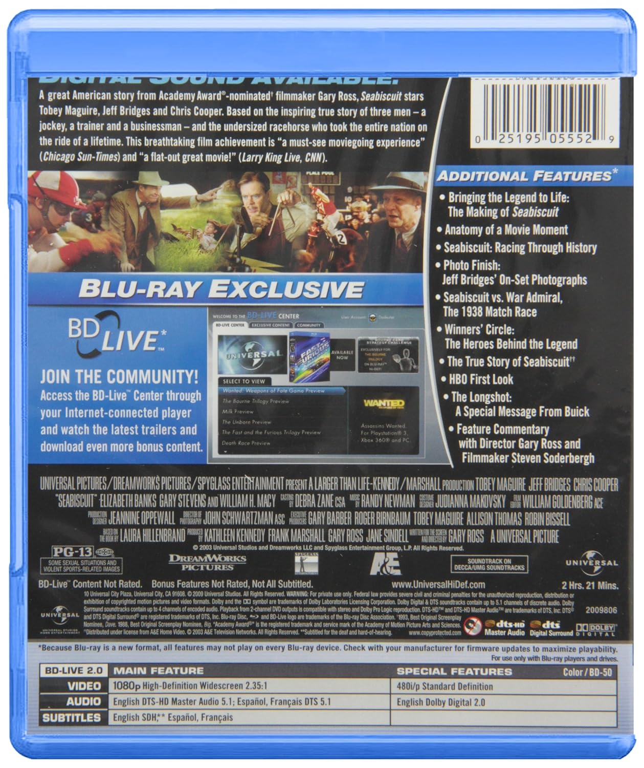 Seabiscuit [Blu-ray] Winner - Best Picture Of The Year