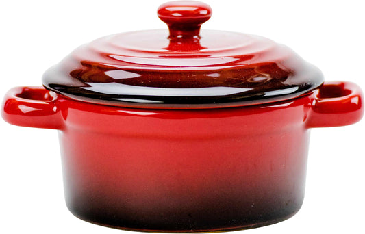 Round Mini Baker with Lid - 6 oz Stoneware (SERVING ONLY)