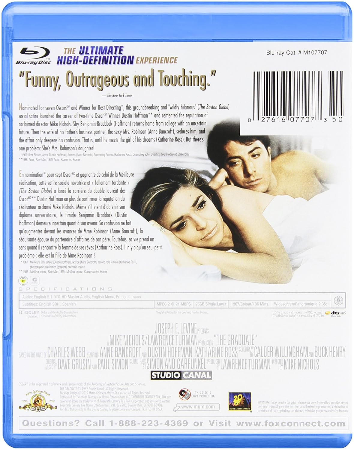 The Graduate [Blu-ray] Academy Awards 22 wins & 17 nominations
