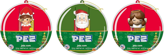 Pez - Candy Christmas Dispenser Set: Santa Claus, Elf, and Angel (3 Dispenser Ornaments and PEZ Candy Refills)