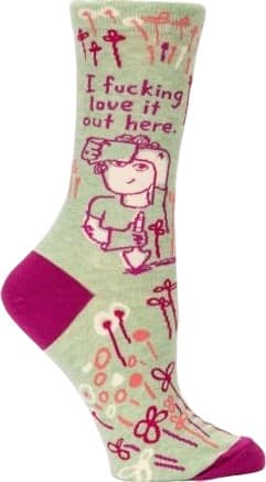 Women's Crew Socks - I Fucking Love it Out Here