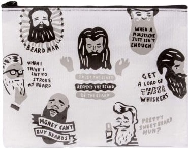 Respect the Beard - Zipper Pouch Tyvek  (New) 7.25"h x 9.5"w.