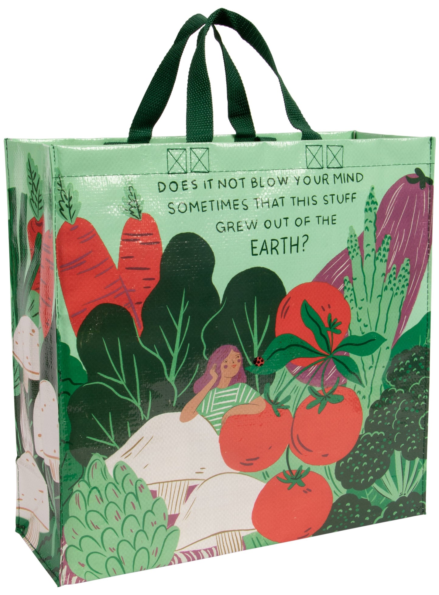 Grew Out Of The Earth - Shopper Tote - 15"h x 16"w x 6"d - Made From 95% Post Consumer Material