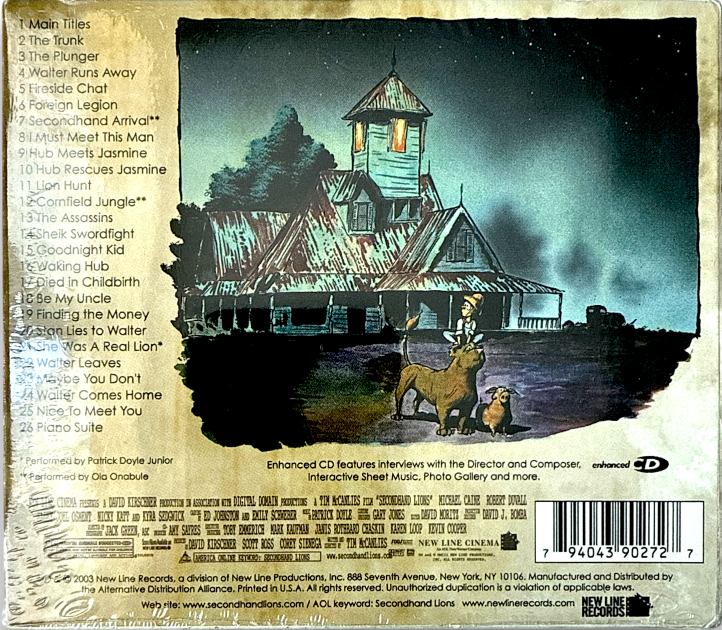 Patrick Doyle – Secondhand Lions - Soundtrack [CD, Album, Enhanced, Digipak]