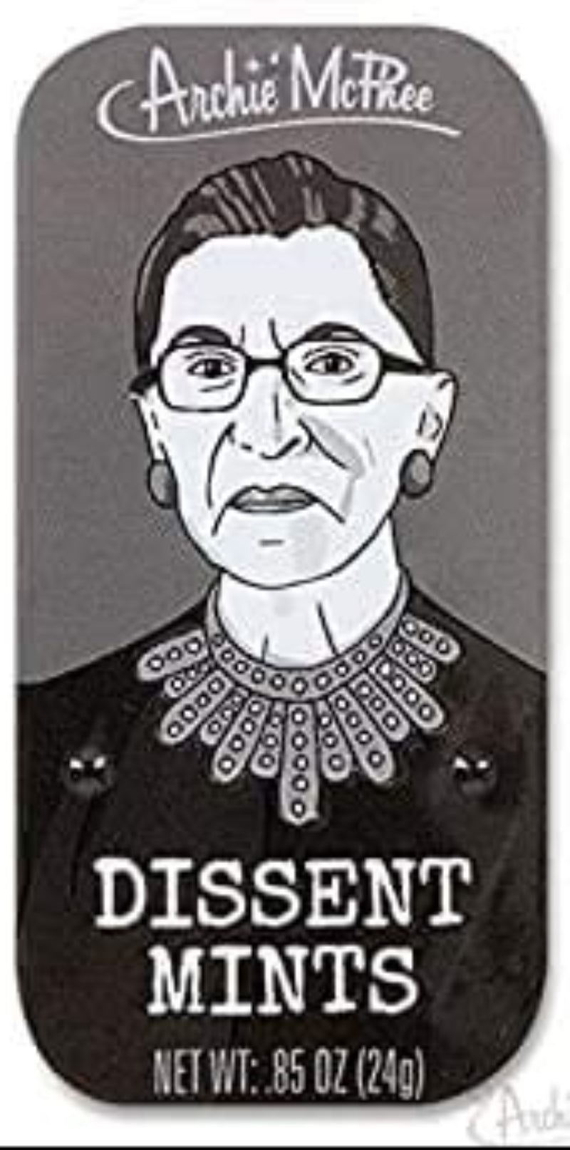 Ruth Bader Ginsburg Dissent Mints Tin – Archie McPhee RBG Feminist Gift New