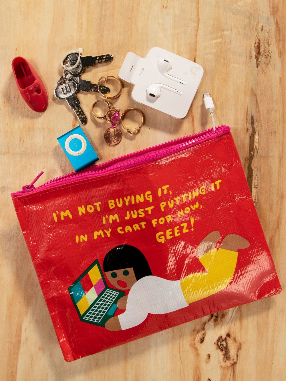 I'm Not Buying It, I'm Just Putting It In my Cart  -  Zipper Pouch Tyvek Blue Q  7.25"h x 9.5"w.(New)