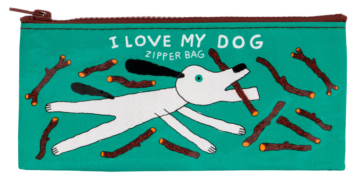 I Love My Dog - Zipper Pouch - Blue Q 95% Recycled Material (New)