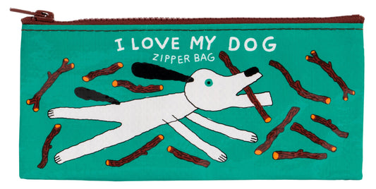 I Love My Dog - Zipper Pouch - Blue Q 95% Recycled Material (New)