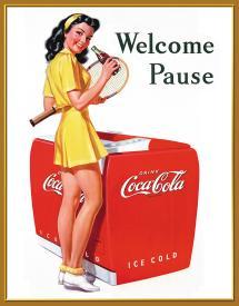 Coca-Cola - Welcome Pause Tennis - Tin Sign