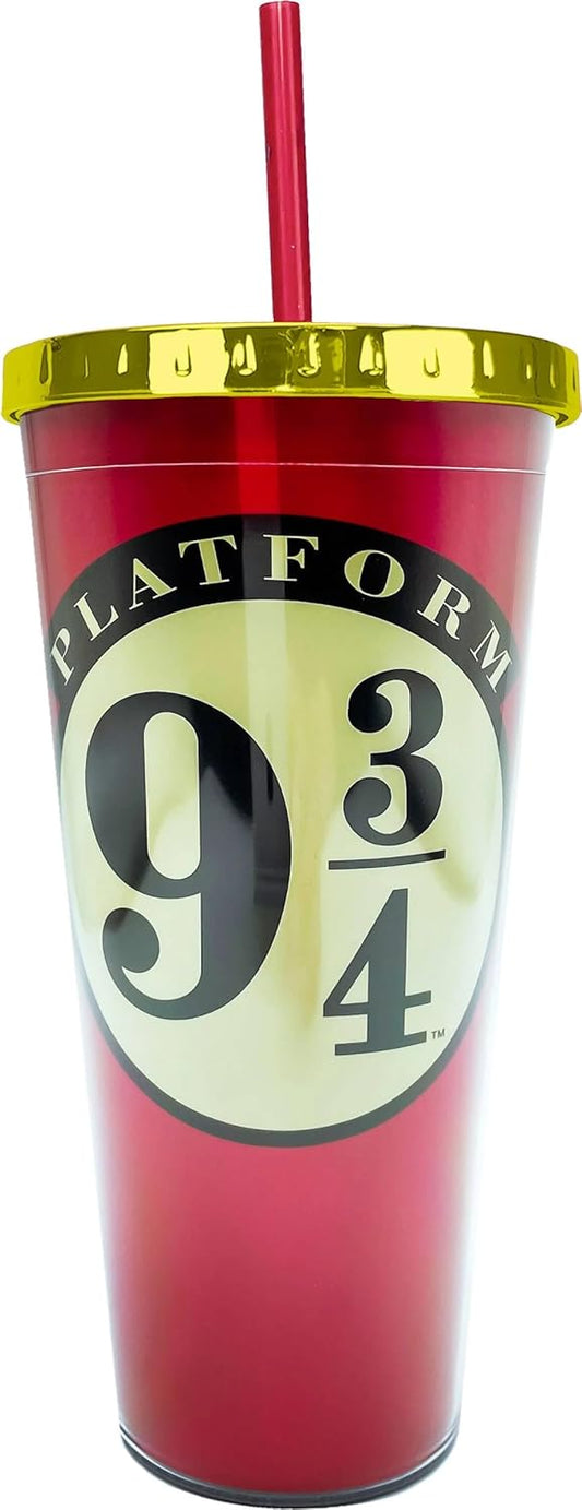 Harry Potter Platform 9 ¾ 20 Oz. Foil Cup with Straw by Spoontiques