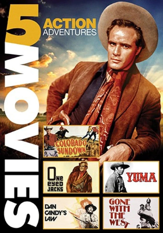 5 Movies - Action Adventures (Colorado Sundown / One Eyed Jacks / Yuma / Dan Candy's Law / Gone with the West)