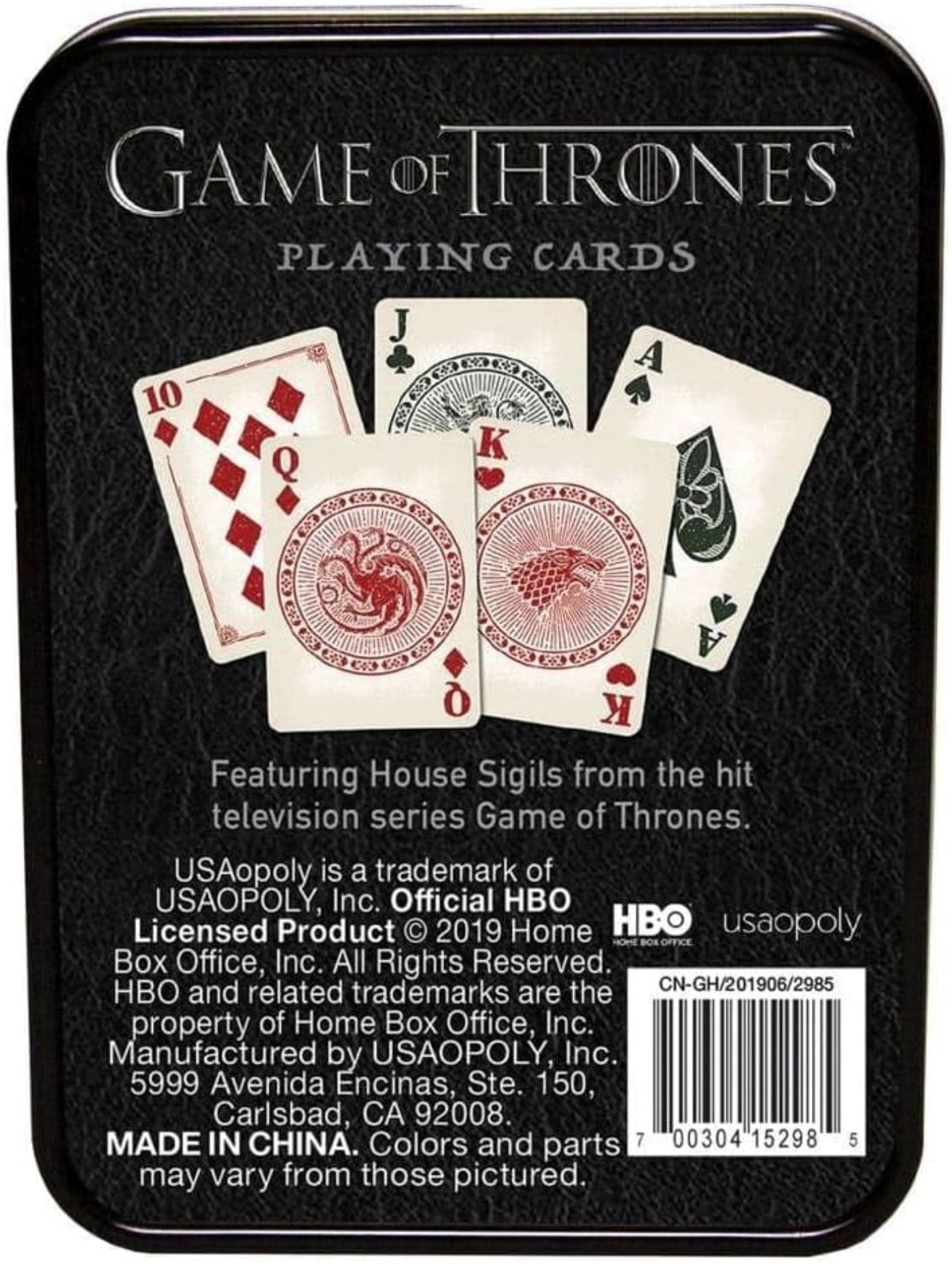Game of Thrones - Playing Cards Tin - From- USAopoly (New & Sealed)