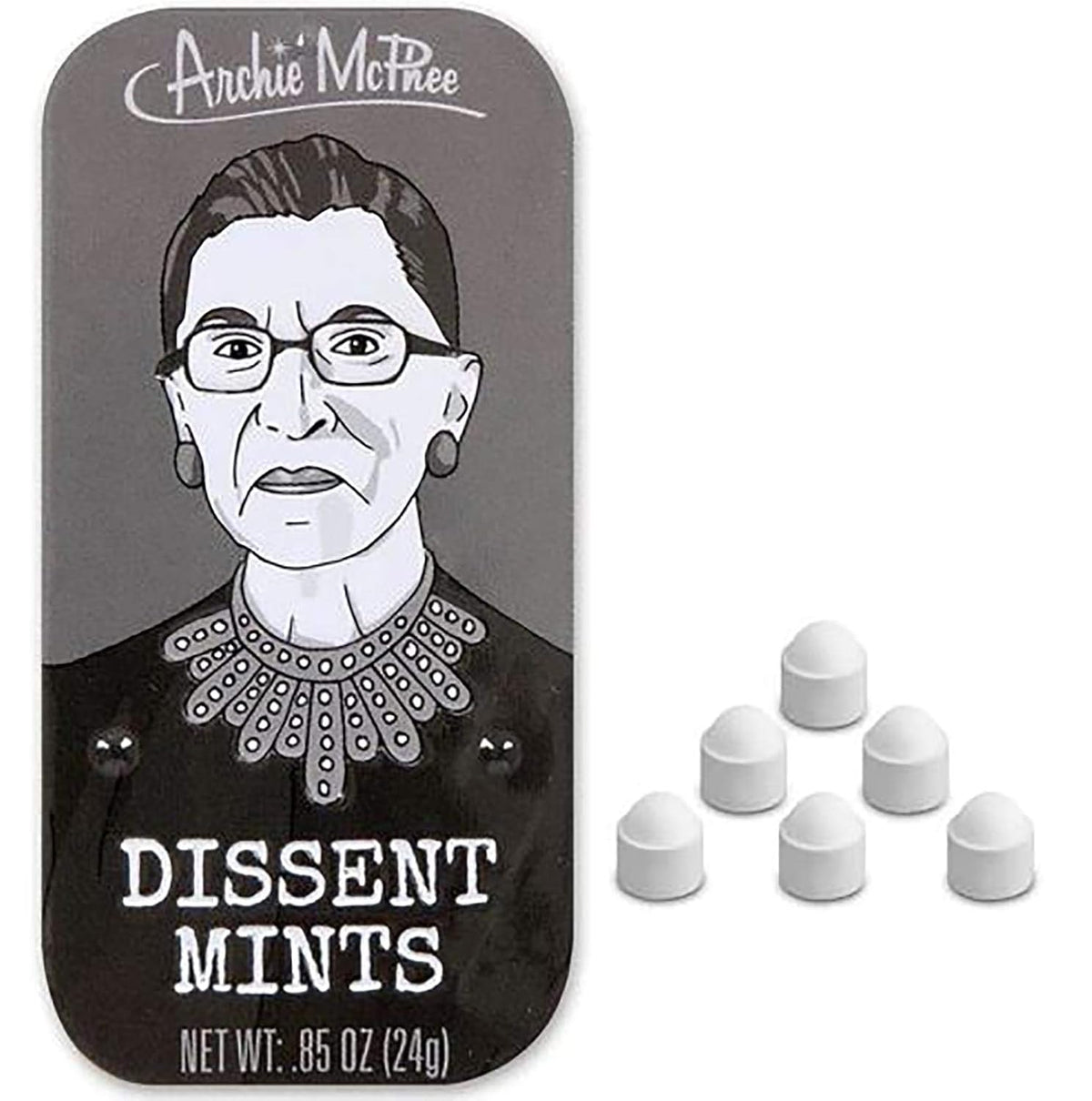 Ruth Bader Ginsburg Dissent Mints Tin – Archie McPhee RBG Feminist Gift New