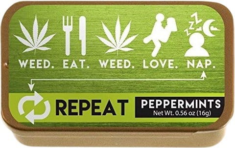 Eat.Weed.Repeat. Peppermint Mints Tin (0.56 oz)