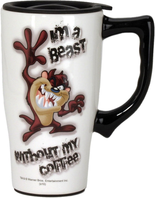 Taz Ceramic Double Walled Travel Mug – "I'm a Beast" (18 oz) Spoontiques