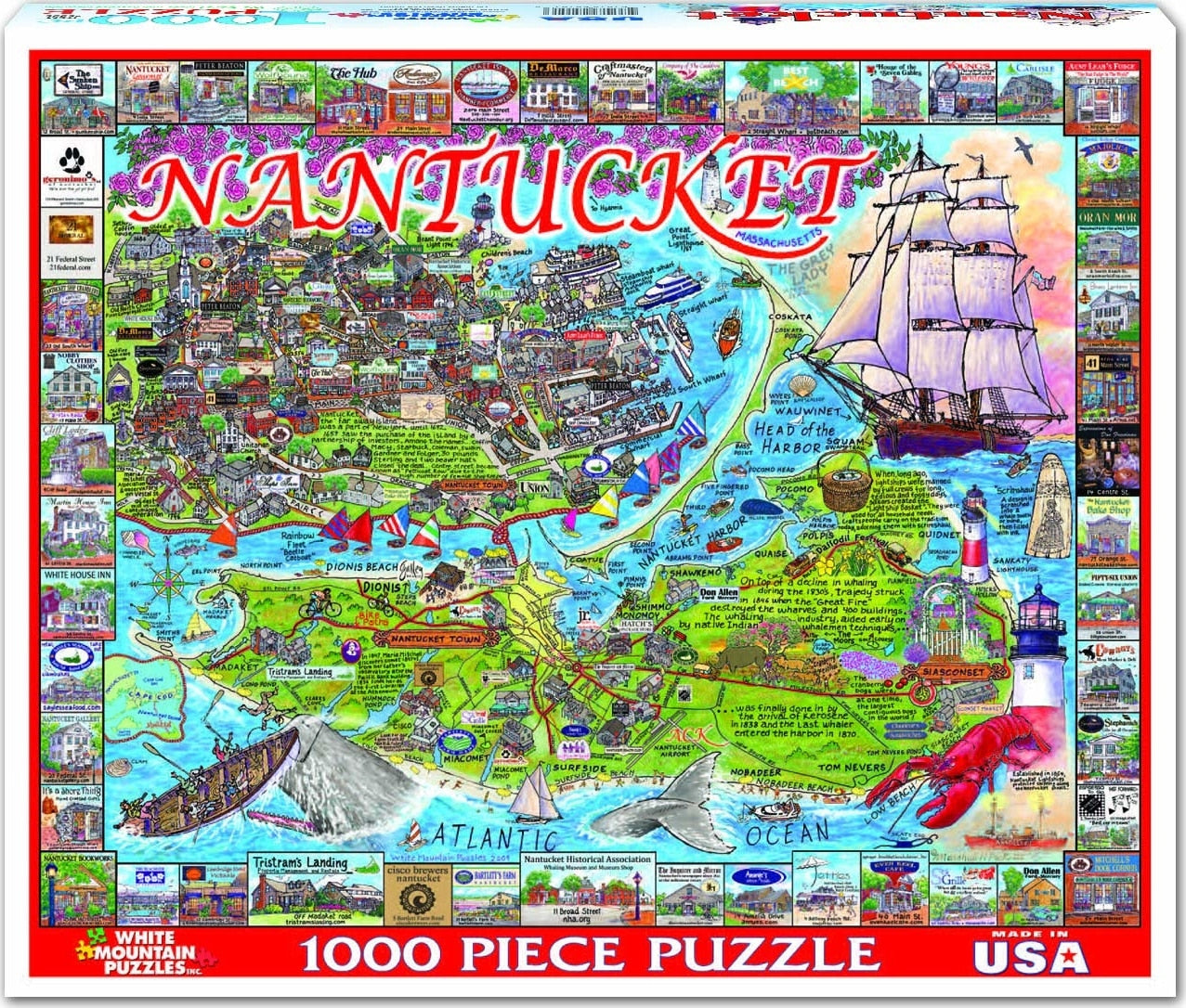 Nantucket Massachusetts Puzzle (1000 Pieces) White Mountain Puzzles (New)