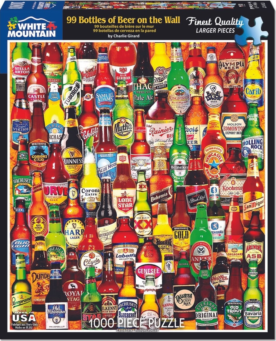 99 Bottles of Beer on The Wall Puzzle (1000 Pieces) White Mountain Puzzle (NEW)