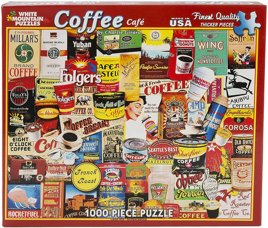 Great Coffee Brands Puzzle (1000 Pieces)White Mountain Puzzle (NEW)