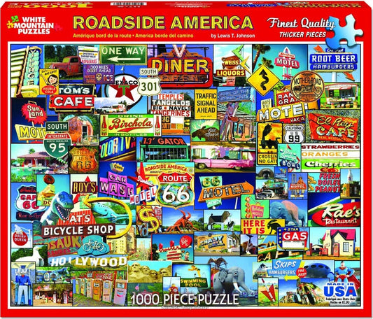 Roadside America Puzzle (1000 Pieces) White Mountain Puzzle (NEW)