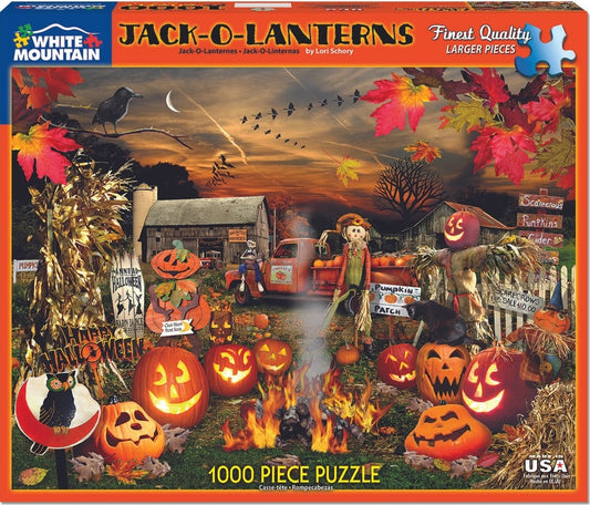 Jack O Lanterns - Halloween Puzzle (1000 Pieces) White Mountain Puzzle NEW)