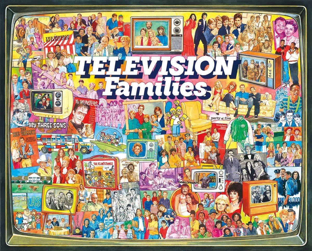 Television Families Puzzle (1000 Pieces) White Mountain Puzzles (NEW)