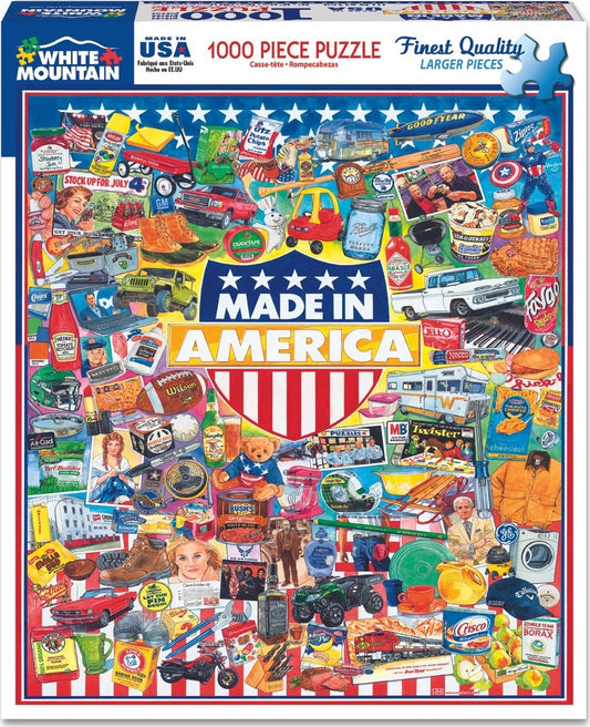 Made in America Collage Puzzle (1000 Pieces) White Mountain Puzzle (NEW)