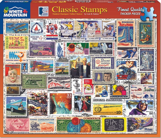 Classic Stamps Puzzle (500 Pieces) White Mountain Puzzle Co. (NEW)