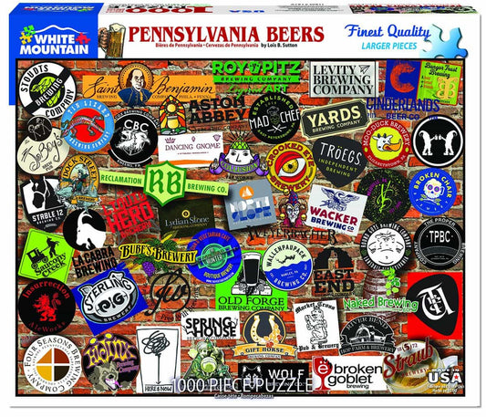 Pennsylvania Craft Beer Puzzle (1000 Pieces) White Mountain Puzzle Co. (NEW)